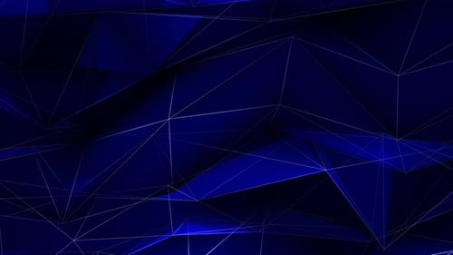 Dark Blue Abstract Geometric Polygonal Background Loop