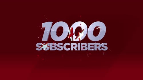 Set 1-1 Youtube 1000 Subscribers Count Animation 4K RES