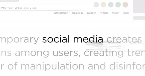 Headline titles media with Social media communication network seamless loop