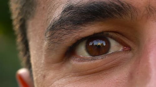 Beautiful Blinking Male Eye Closeup