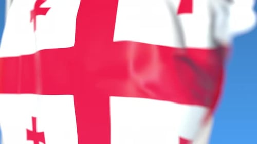 Realistic Waving Flag of Georgia