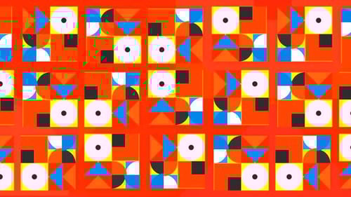 Colorful Geometric Grid Pattern Seamless Loop Background