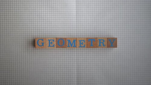 Letter Blocks Spelling Geometry Word Overhead