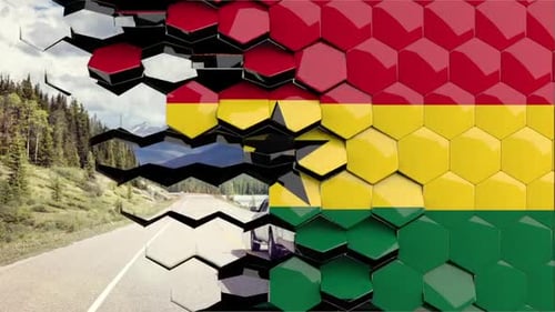 Ghana Flag Hexagon Transition - 4K Resolution