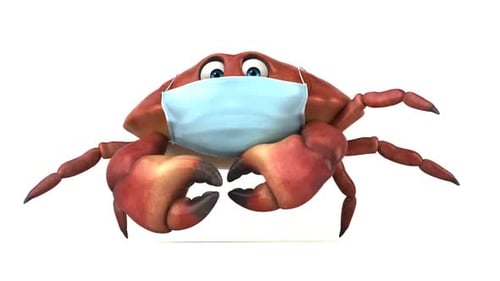 Crab with a mask
