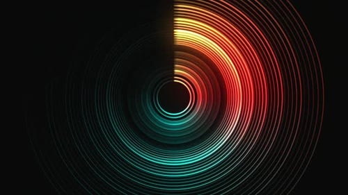 Glowing Lines Circle Tunnel