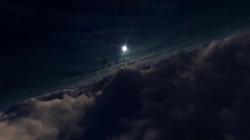 Flying Through Clouds On The Sea 01 4K