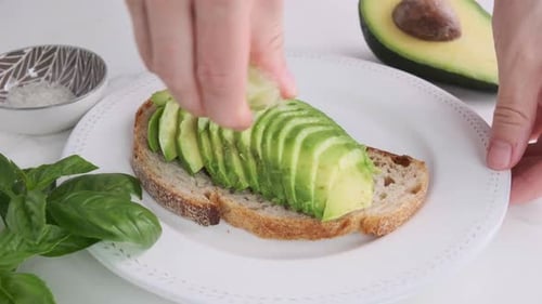 Making Tasty Avocado Toast with Lime and Salt