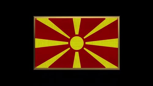 3D Flag of North Macedonia Smooth Rotation Animation