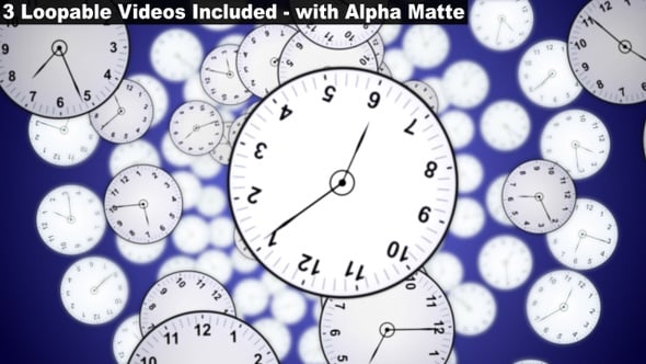 Paquete Falling Clocks (3 versiones) , Motion Graphics Incluyendo ...