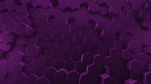 Pulsating Purple Hexagon Background Loop