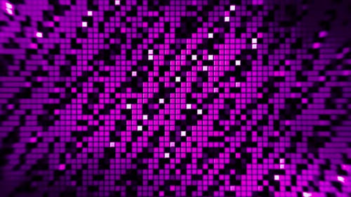 Abstract colorful running pixels background, seamless loop