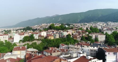 City And Mountains Aerial View