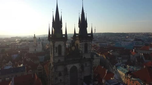 Aerial view of Church of Our Lady before Tyn