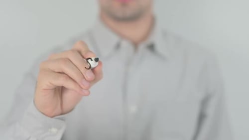 Person Writing See You Soon on Glass