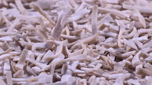 Close Up of Raw Short Pasta Noodles