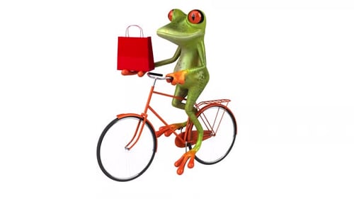 Divertida rana en bicicleta - Animación digital