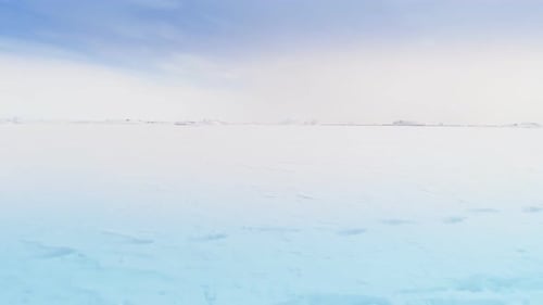 Antarctica Ocean Aerial View Over Frozen Surface