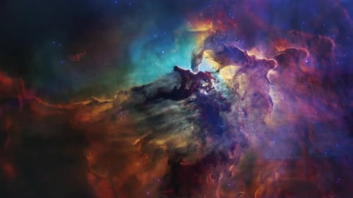 Simulation of the expansion and motion of the star LAGOON NEBULA