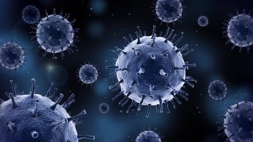 Animated 3D Microscopic Virus Particles Seamless Loop