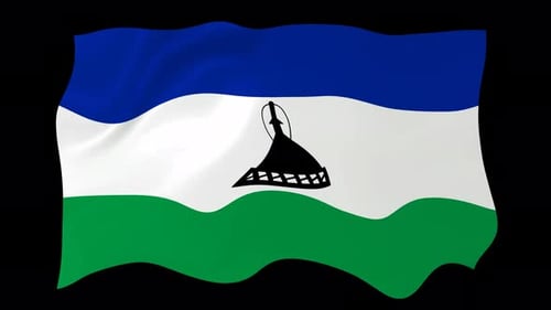 Lesotho Flag Waving Digital Animation