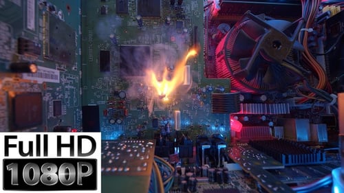 Computerstörung Überhitzung und Feuerstart