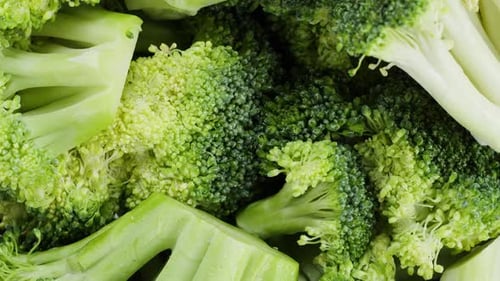 Broccoli Top View Fresh Green Broccoli Closeup Vitamins Raw Food and Vegetarian Lifestyle Concept