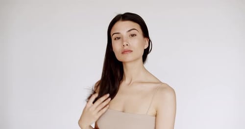 Beautiful Woman Face Healthy Skin Beauty Concept Close Up Female Lips Eyes