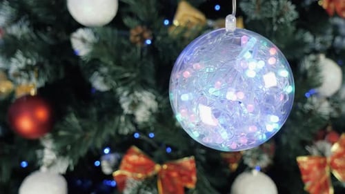 Festive Christmas Tree Ornament with Twinkling Lights