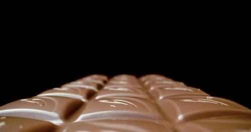 Delicious Milk Chocolate Bar Close Up Macro Zoom