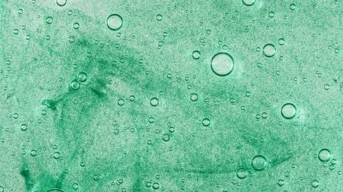 Transparent Green Cosmetic Gel Cream With Molecule Bubbles