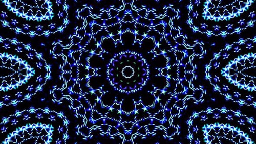 Lumière abstraite brillante gouvernant la couleur bleue, kaléidoscope