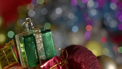 Festive Holiday Christmas Ornaments with Twinkling Lights