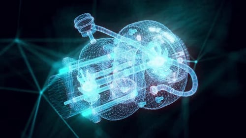 Turbo Car Motor Hologram Close Up Hd