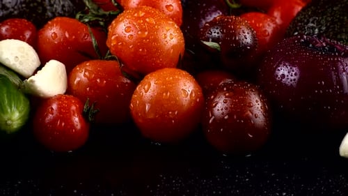 Close up View of Washed Fresh Vegetables