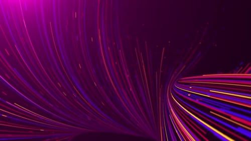 Hintergrund der abstrakten digitalen Glasfaserlinien mit beweglichen Punkten