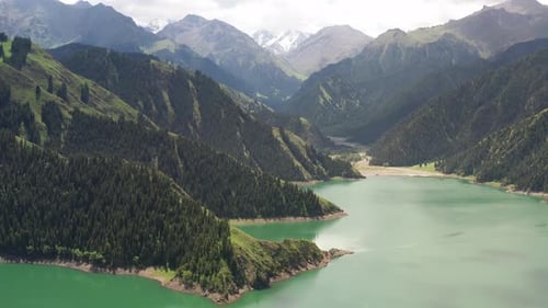 Lake and mountains