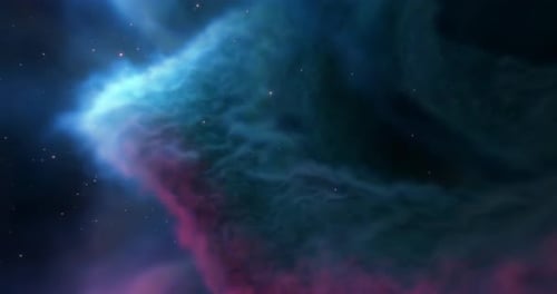 Deep Space Nebula Cloud with Twinkling Stars Background