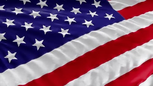 Realistic Waving American Flag Seamless Loop