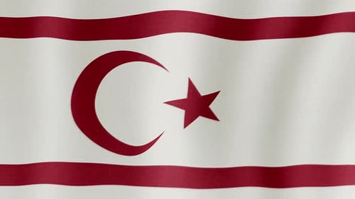 Northern Cyprus Flag Waving Loop Background