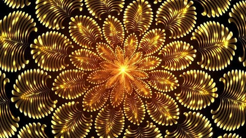 Elegant Golden Ornate Shimmering Loop Background