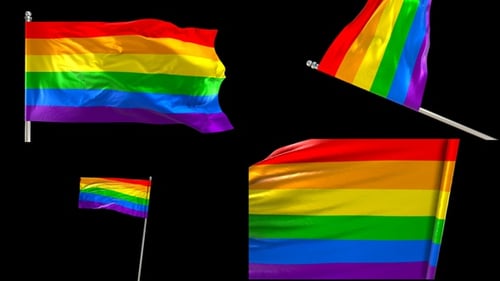 Waving Rainbow Pride Flag Collection for Looping and Transitions