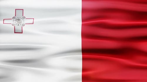 Realistic Waving Malta National Flag Loop Animation