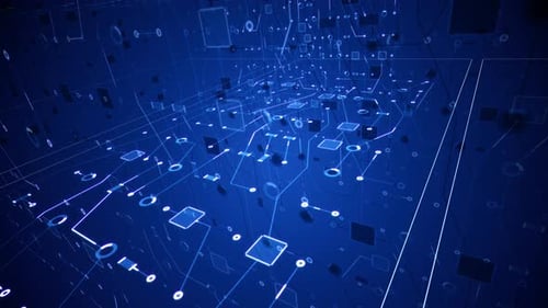 Blue Circuit Animation Motherboard Abstract Loop