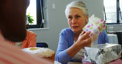 Happy Seniors Celebrating a Birthday Party