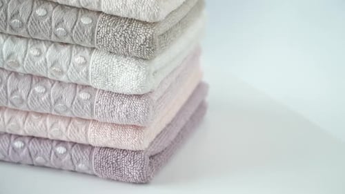 Pastel Towels Stacked Neatly