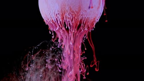 Mesmerizing Purple and Red Ink Diffusion in Liquid