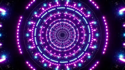 Rotating Blue Lamp Purple Light Vj Tunnel Background Loop 4K
