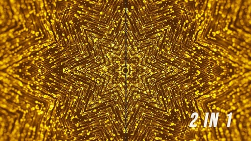Golden Sparkling Star Kaleidoscope Loop Background