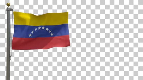 Venezuelan Flag Waving Seamlessly on Transparent Background
